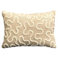 Plutus Chandra Taal Beige Geometric Luxury Throw Pillow Double Sided  12' X 20'