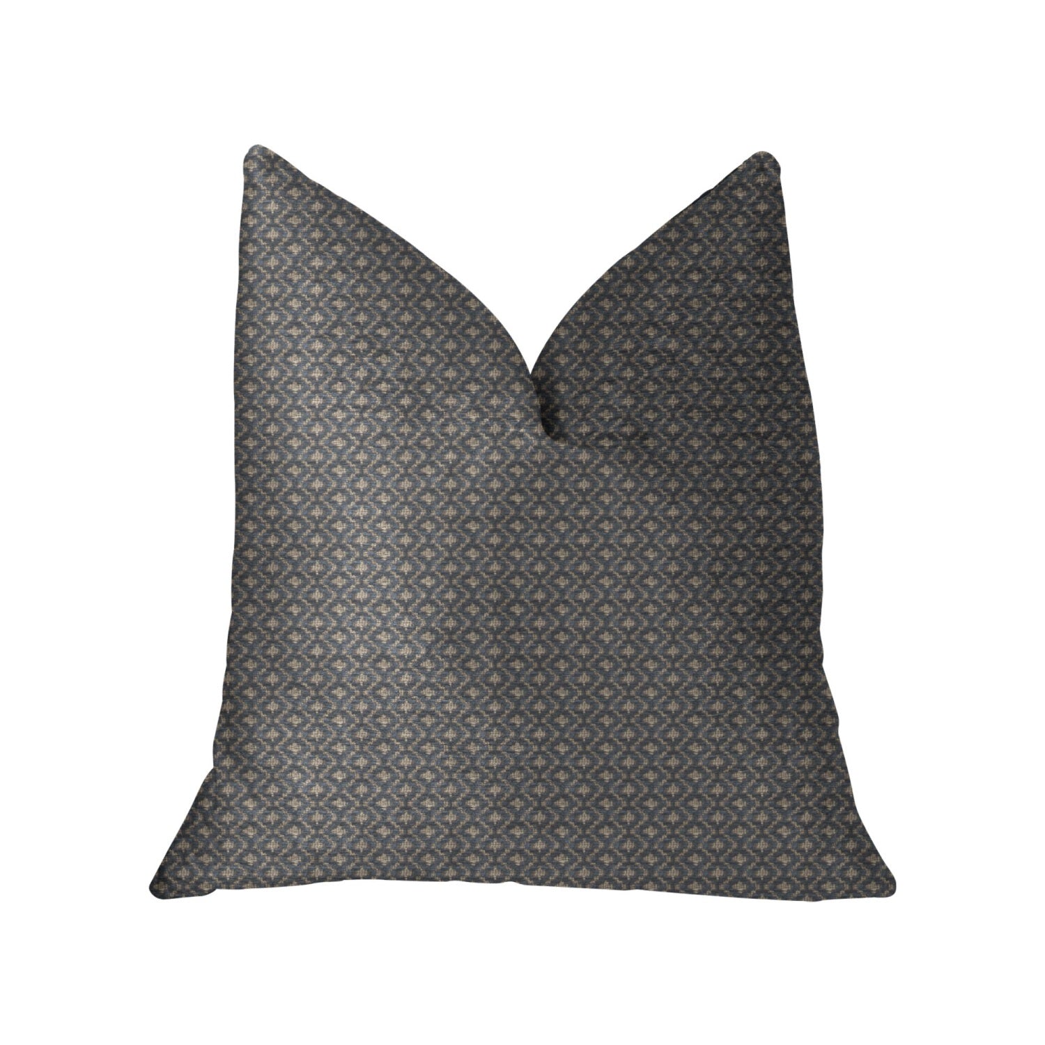 Plutus Cleopatra Blue And Gold Luxury Throw Pillow - Double Sided  18' X 18'