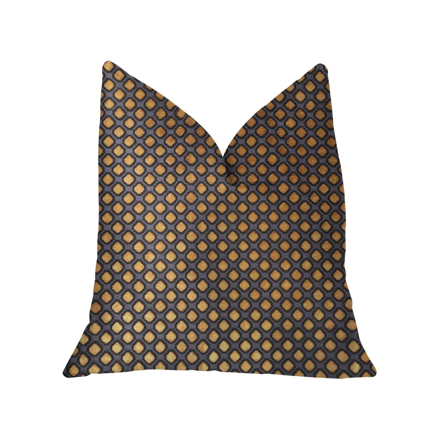 Plutus Aliza Gold And Gray Luxury Throw Pillow - Double Sided  24' X 24'