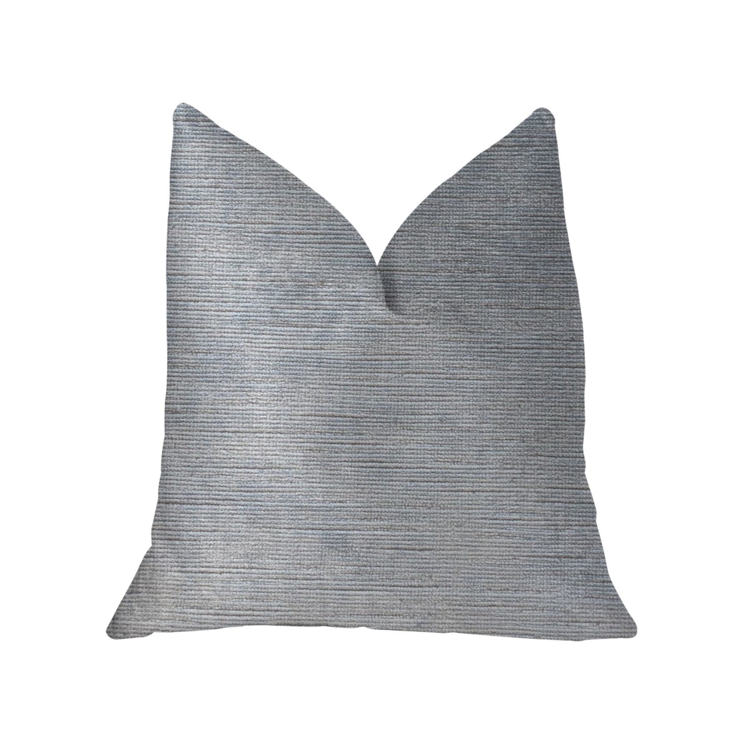 Plutus Icy Sky Blue And Silver Luxury Throw Pillow - Double Sided  20' X 26' Standard