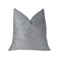 Plutus Icy Sky Blue And Silver Luxury Throw Pillow - Double Sided  20' X 30' Queen