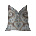 Plutus Paragon Brown, Blue And Beige Luxury Throw Pillow - Double Sided  20' X 36' King