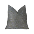 Plutus Dusky Veined  Silver And Taupe Luxury Throw Pillow - Double Sided  12' X 20'