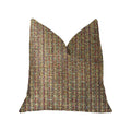 Plutus Prismatic Red And Brown Luxury Throw Pillow - Double Sided  20' X 36' King