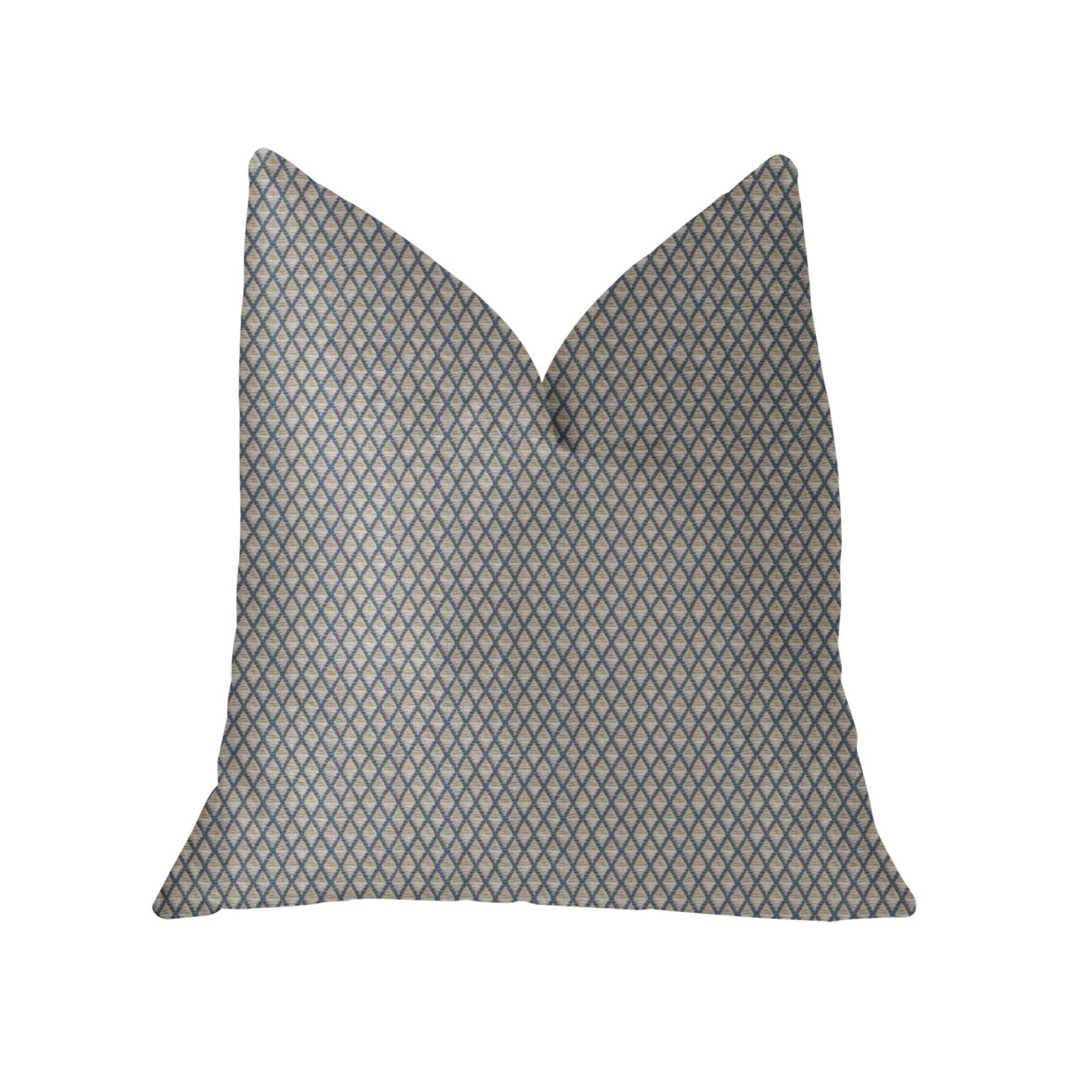 Plutus Highland Ridge Yellow, Blue And Ivory Luxury Throw Pillow - Double Sided  20' X 20'