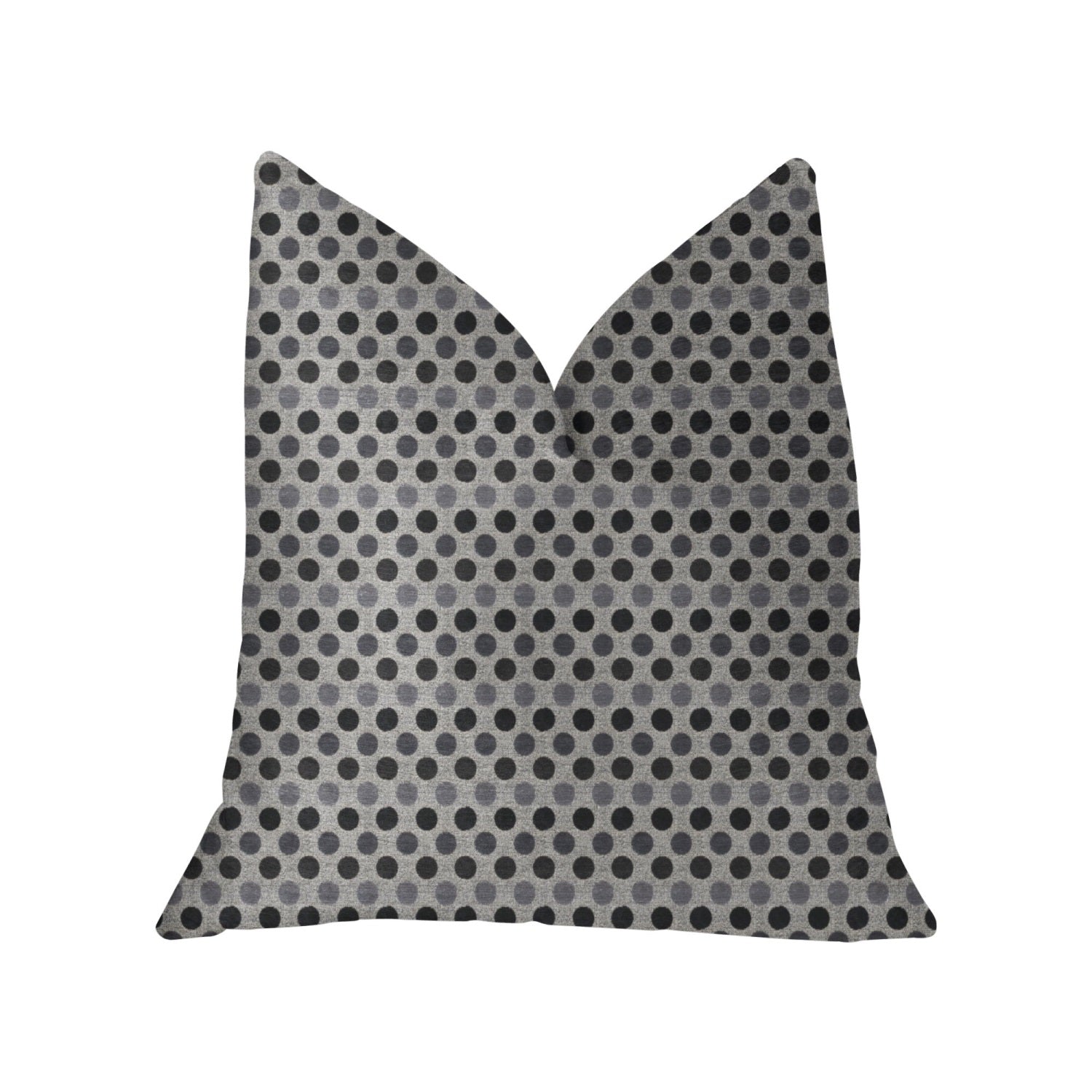 Plutus Paramount Gray And Black Luxury Throw Pillow - Double Sided  16' X 16'