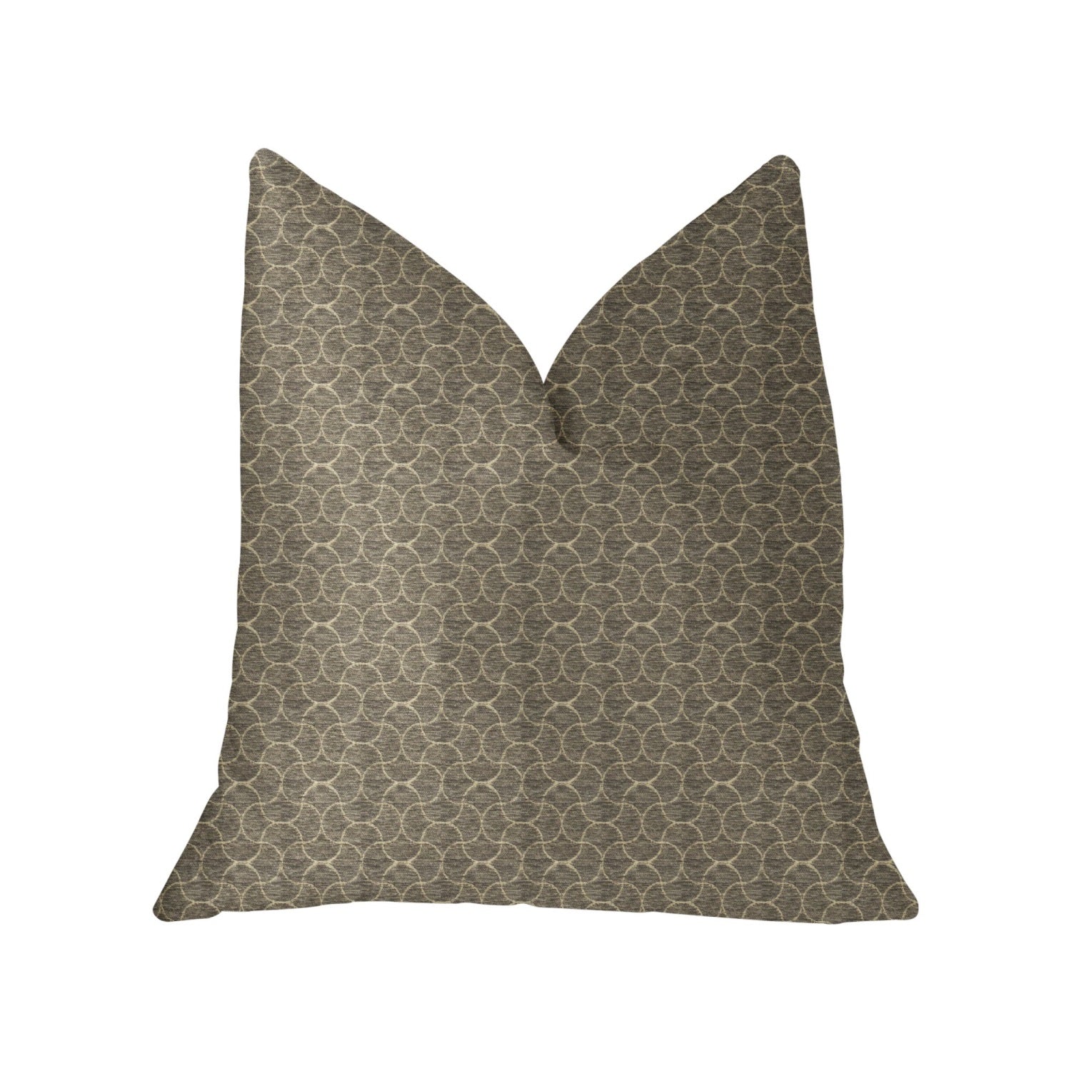 Plutus Belizzi Gray And Beige Luxury Throw Pillow - Double Sided  22' X 22'