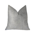 Plutus Silver Moon Gray And Silver Luxury Throw Pillow - Double Sided  20' X 20'