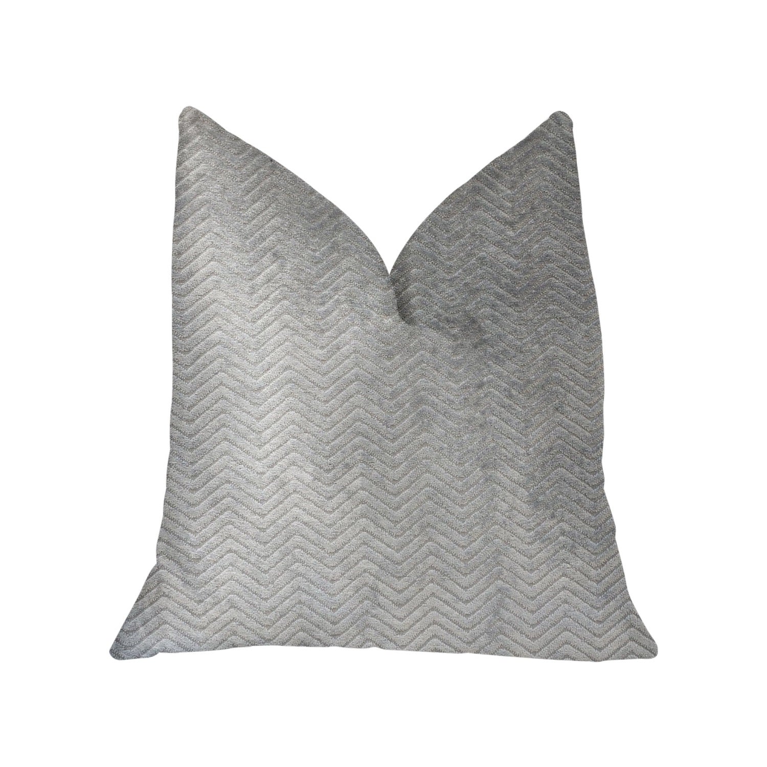 Plutus Silver Moon Gray And Silver Luxury Throw Pillow - Double Sided  20' X 30' Queen