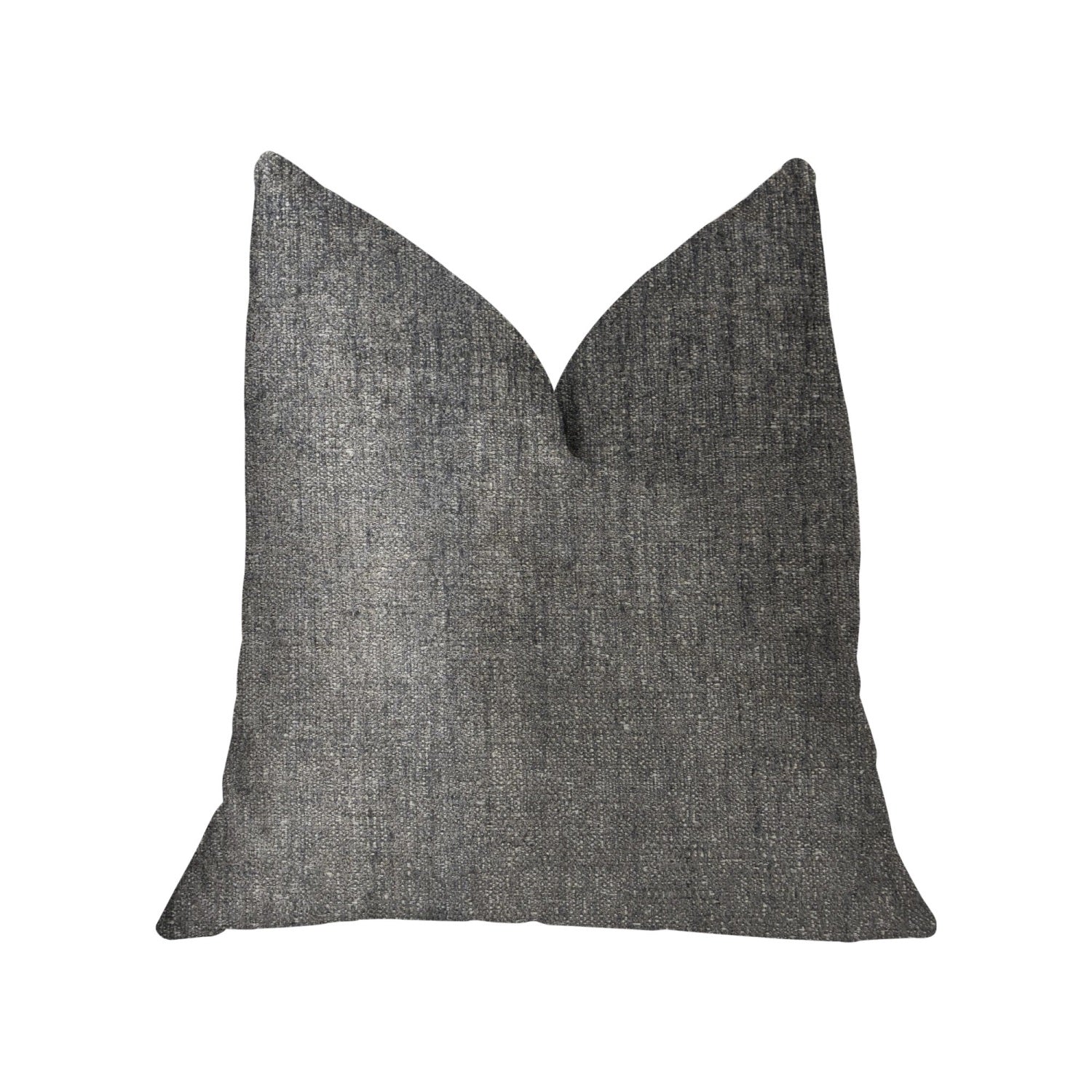 Plutus Cambridge Gray And Silver Luxury Throw Pillow - Double Sided  18' X 18'