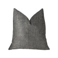 Plutus Cambridge Gray And Silver Luxury Throw Pillow - Double Sided  20' X 30' Queen