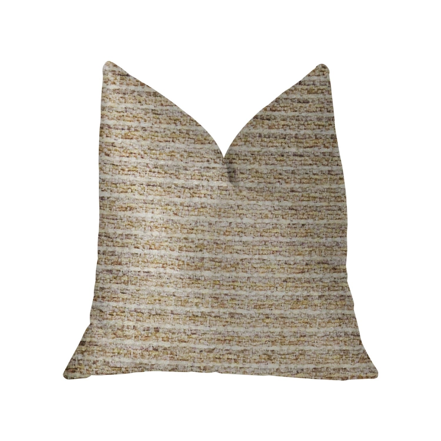 Plutus Willow Creek Beige And Ivory Luxury Throw Pillow - Double Sided  16' X 16'