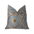 Plutus Sunset Cottage Orange, Blue And Ivory Luxury Throw Pillow - Double Sided  18' X 18'