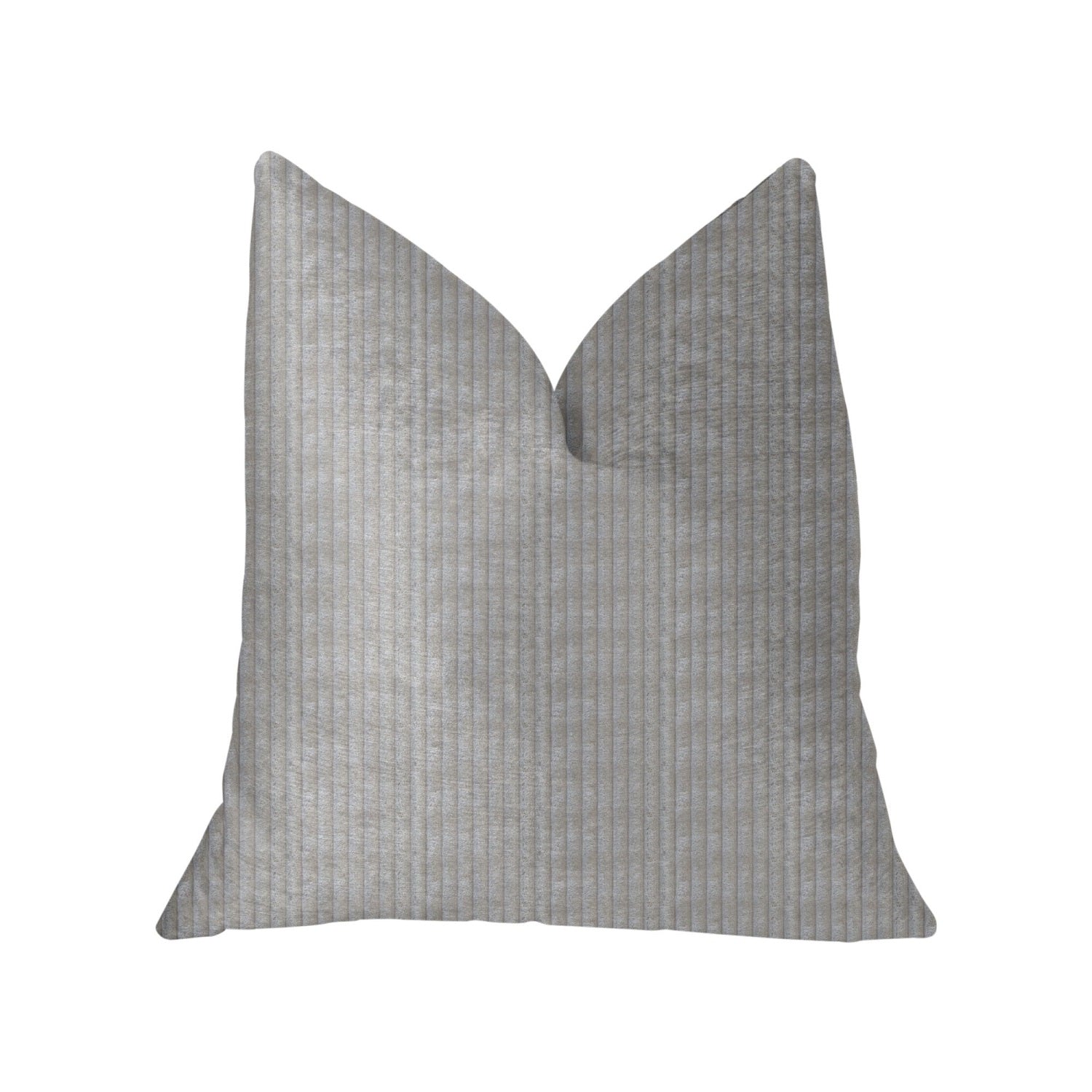 Plutus Cascade Beige Luxury Throw Pillow - Double Sided  18' X 18'
