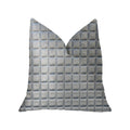 Plutus Silverton Silver Artificial Leather Luxury Throw Pillow - Double Sided  20' X 30' Queen