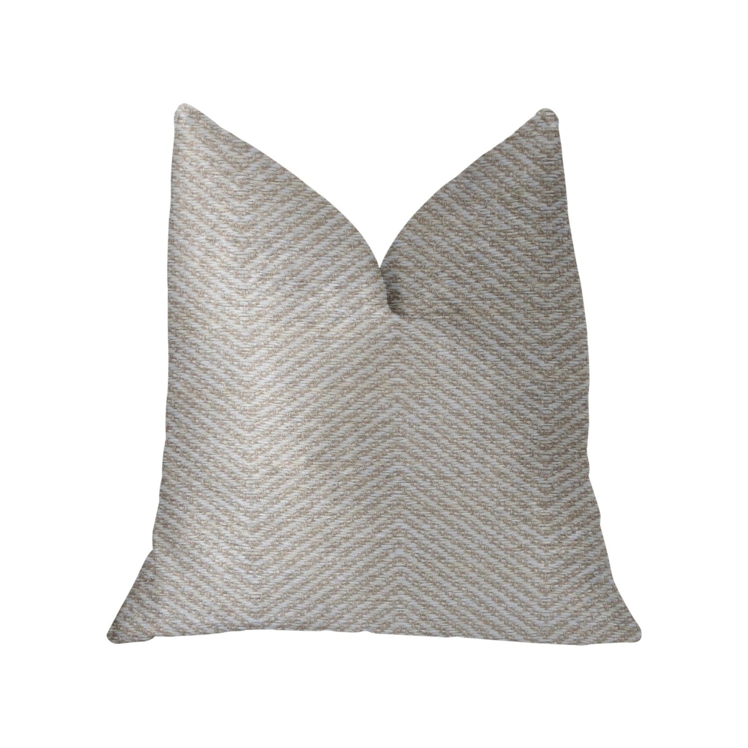 Plutus Plainville Beige Luxury Throw Pillow - Double Sided  20' X 26' Standard