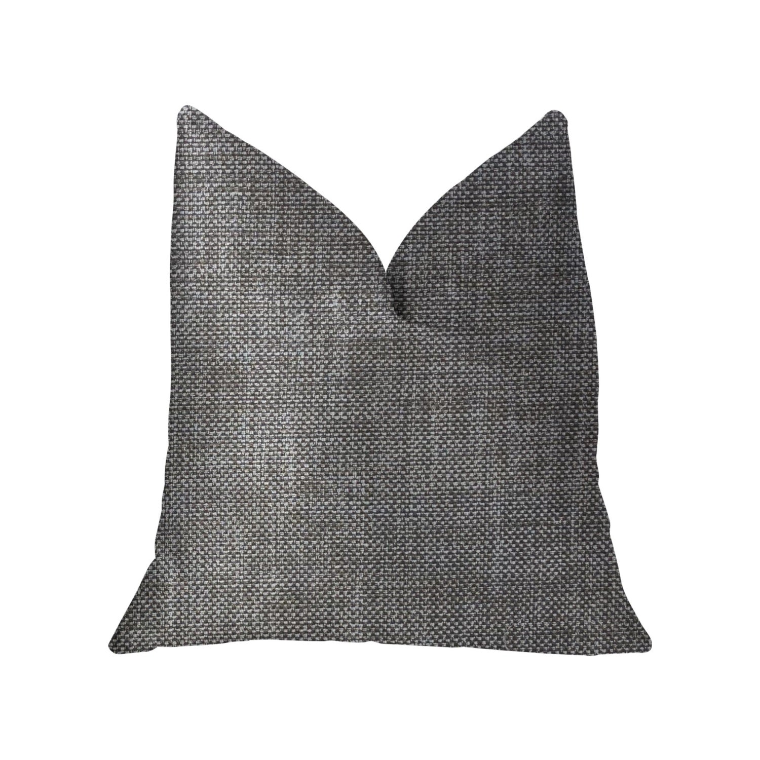 Plutus Grey Pebble Silver Luxury Throw Pillow - Double Sided  24' X 24'