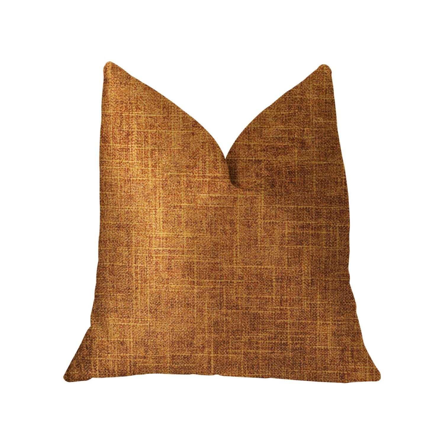 Plutus Marmalade Brown And Gold Luxury Throw Pillow - Double Sided  20' X 36' King