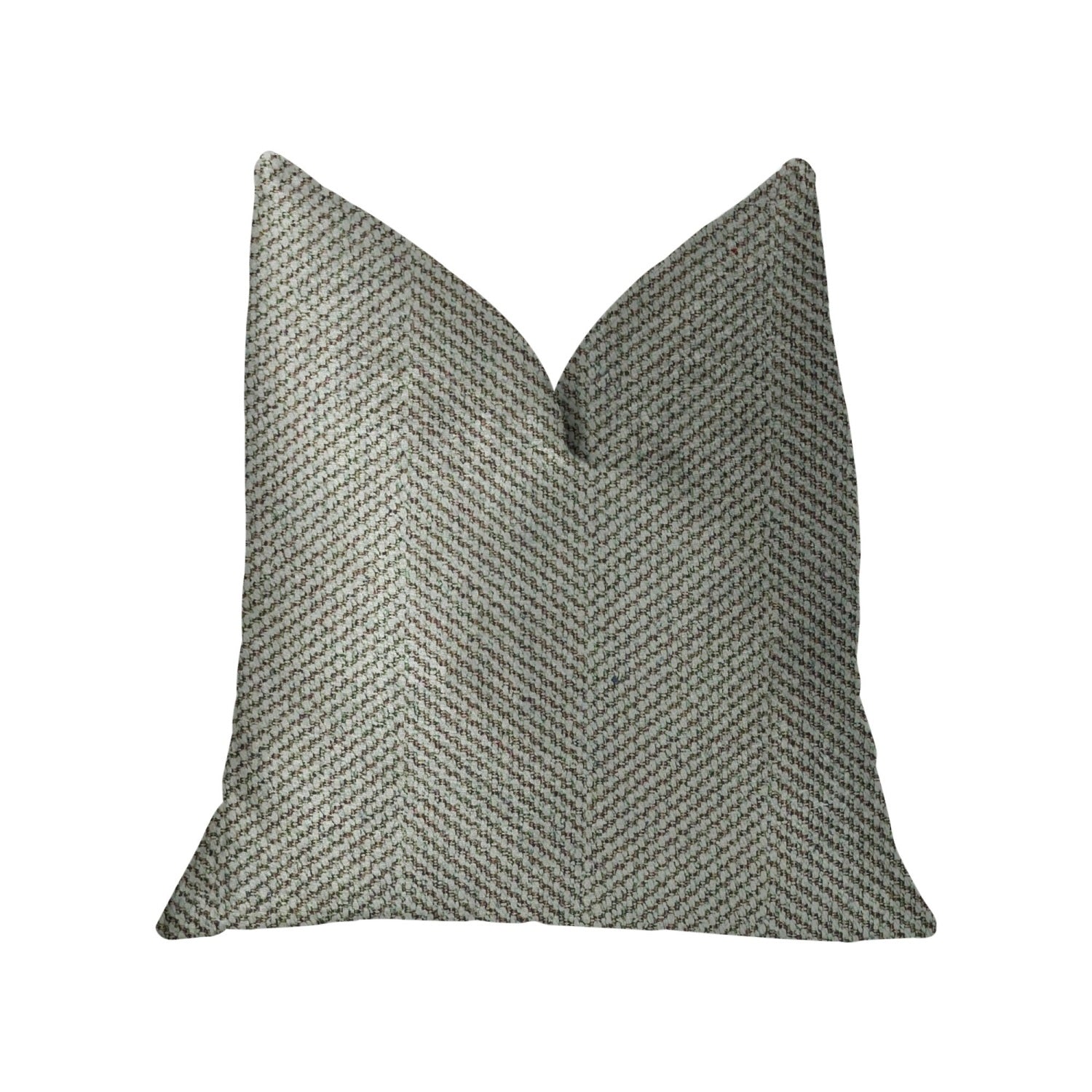 Plutus Jordyn Green And Gold Luxury Throw Pillow - Double Sided  16' X 16'