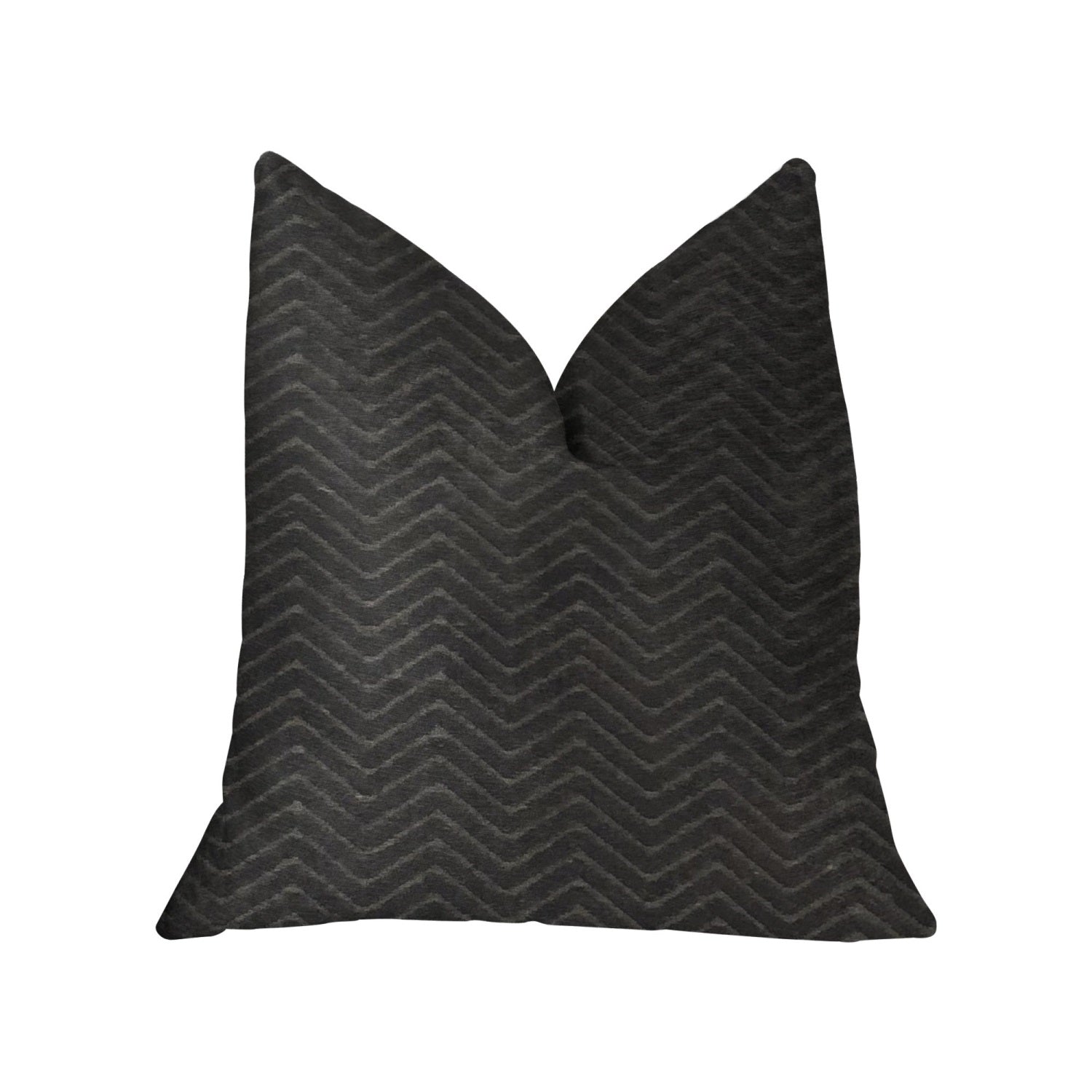 Plutus Black Panther Black Luxury Throw Pillow - Double Sided  24' X 24'