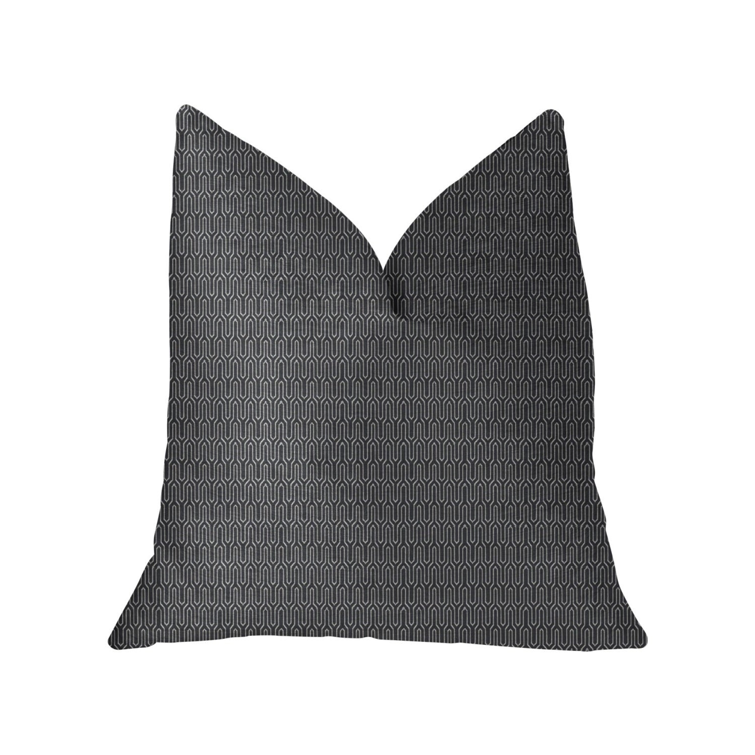 Plutus Milan Flare Black And Beige Luxury Throw Pillow - Double Sided  20' X 20'