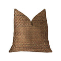 Plutus Merigold Orange And Gold Luxury Throw Pillow - Double Sided  22' X 22'