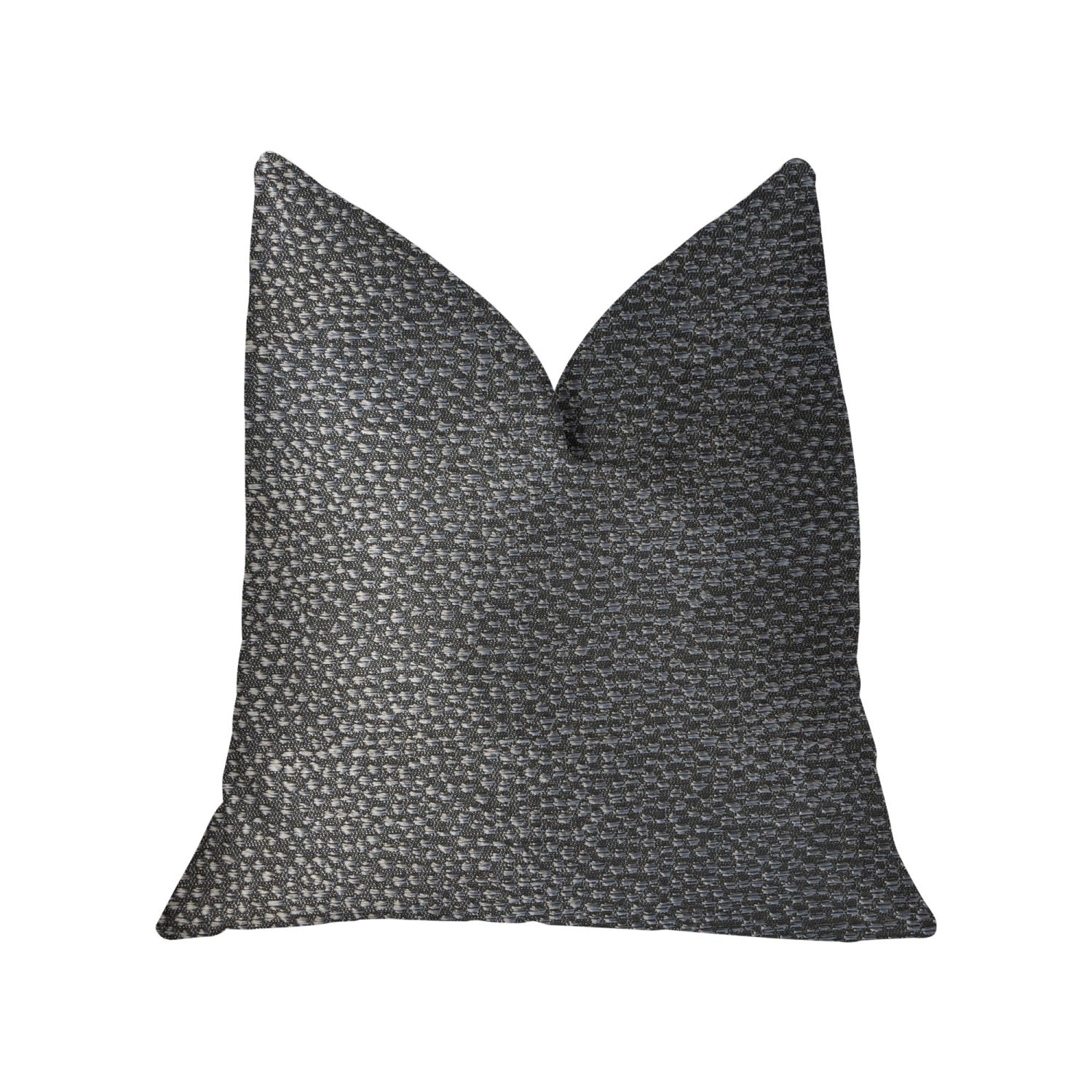 Plutus Eloquent Haze Silver Luxury Throw Pillow - Double Sided  20' X 20'