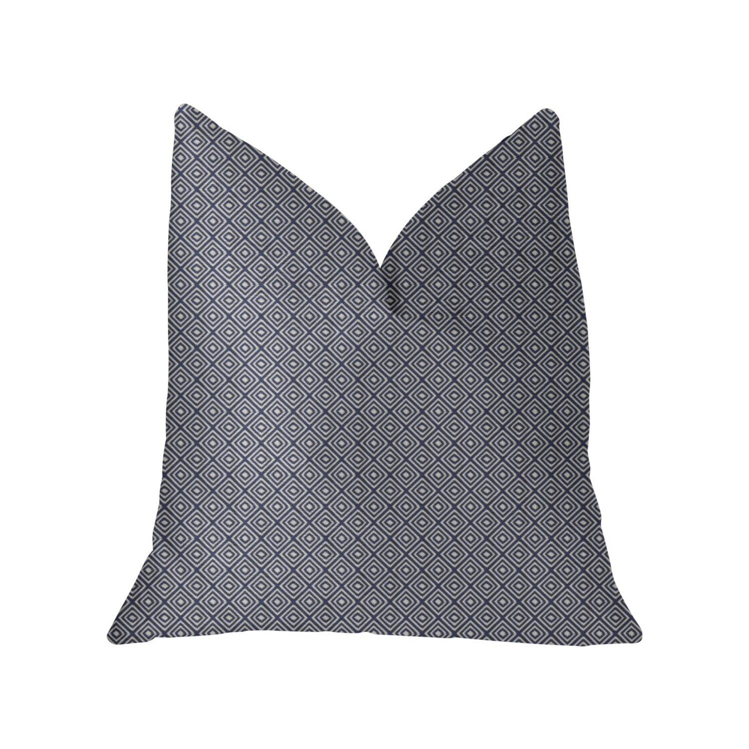 Plutus Daydream Blue And Beige Luxury Throw Pillow - Double Sided  16' X 16'