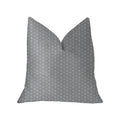 Plutus Myriad Hexagon  Blue And Beige Luxury Throw Pillow - Double Sided  20' X 20'