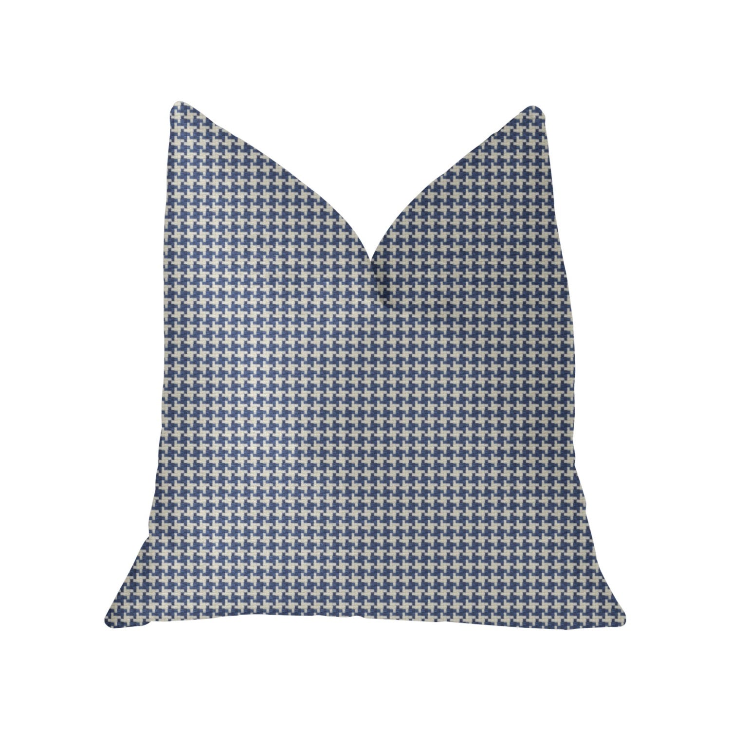 Plutus Mezmerize Blue, Beige And Black Luxury Throw Pillow - Double Sided  16' X 16'