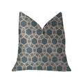 Plutus Pineapple Slice Blue And Beige Luxury Throw Pillow - Double Sided  22' X 22'