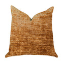 Plutus Aureila Brown Bronze Luxury Throw Pillow - Double Sided  16' X 16'