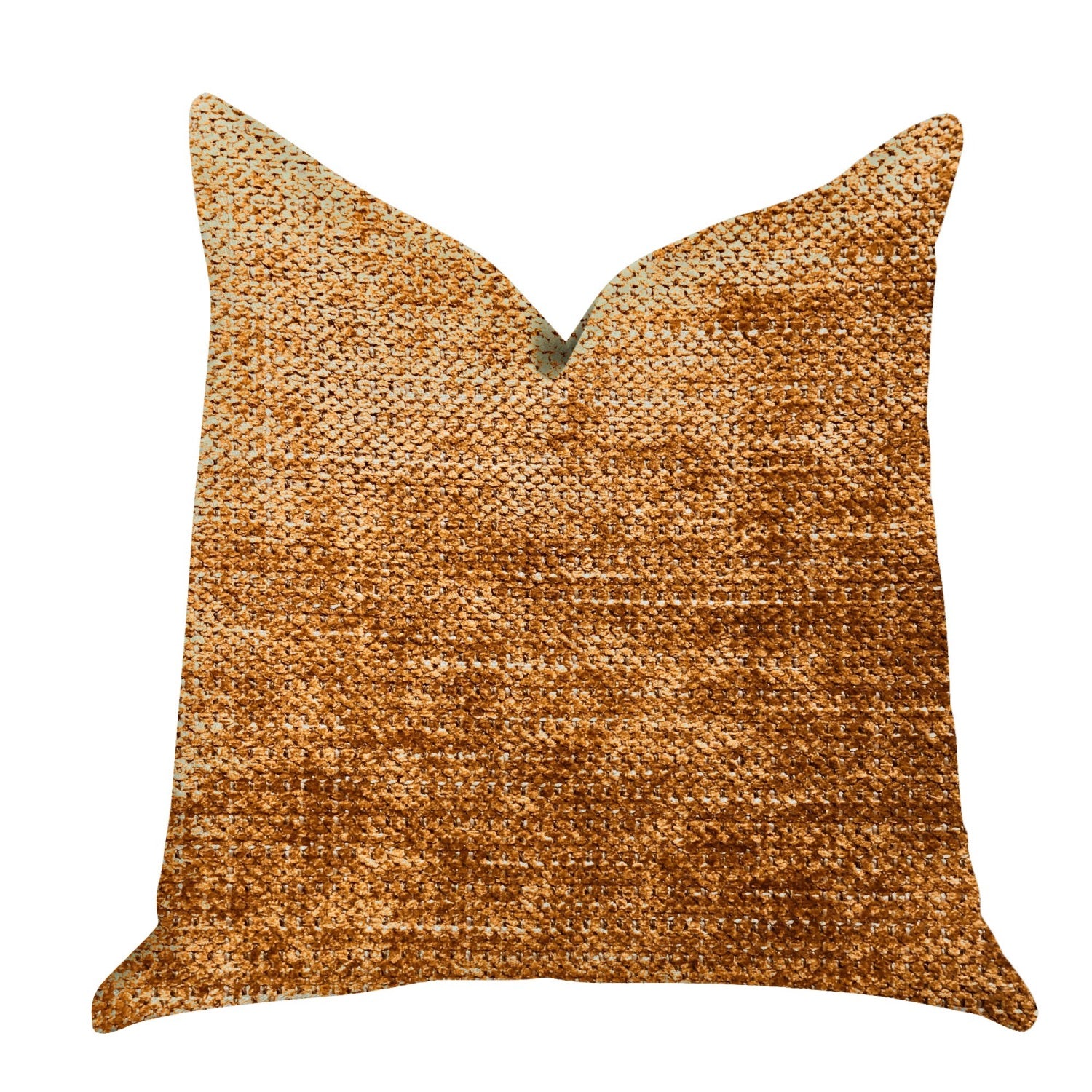 Plutus Aureila Brown Bronze Luxury Throw Pillow - Double Sided  26' X 26'