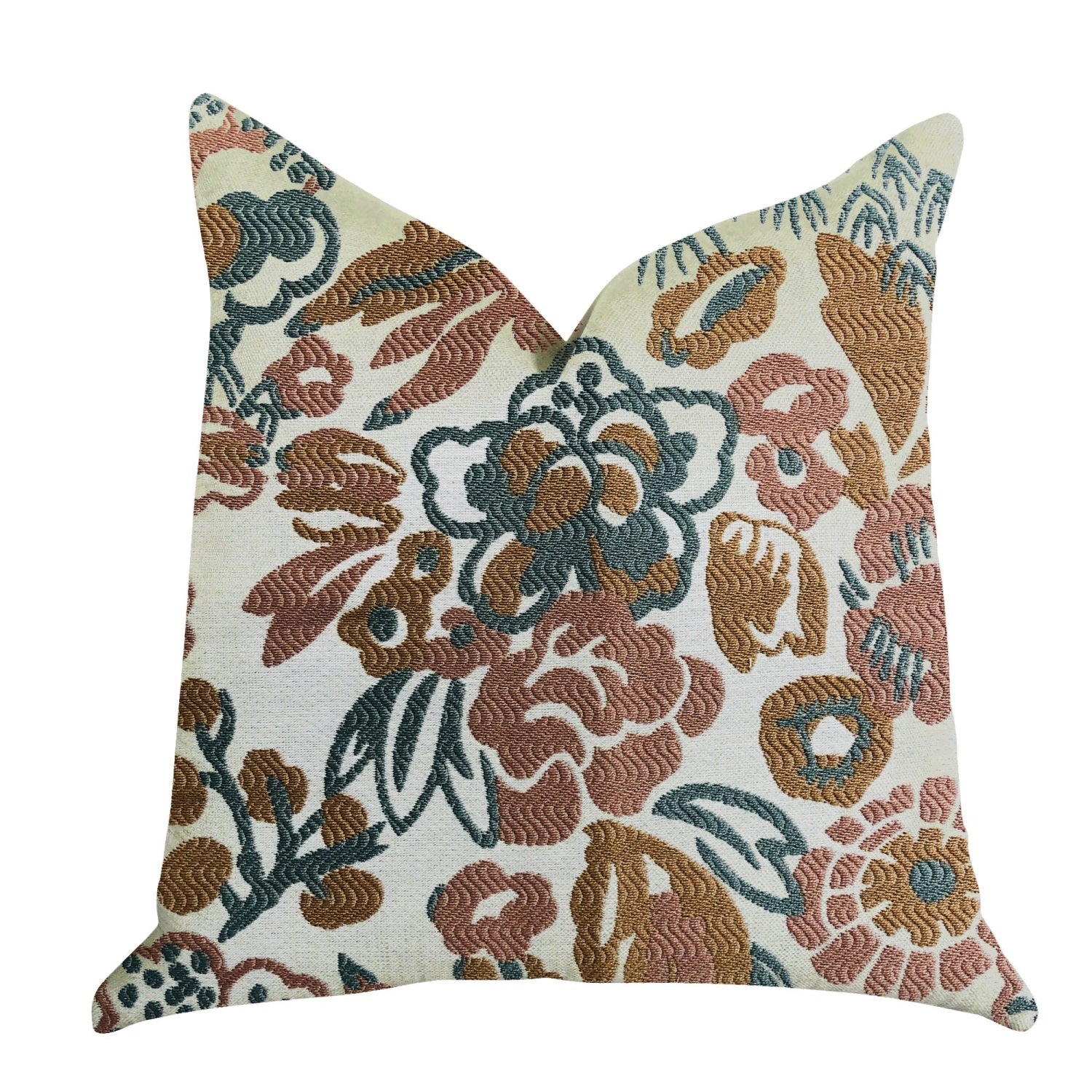 Plutus Floweret Luxury Throw Pillow - Double Sided  20' X 20'