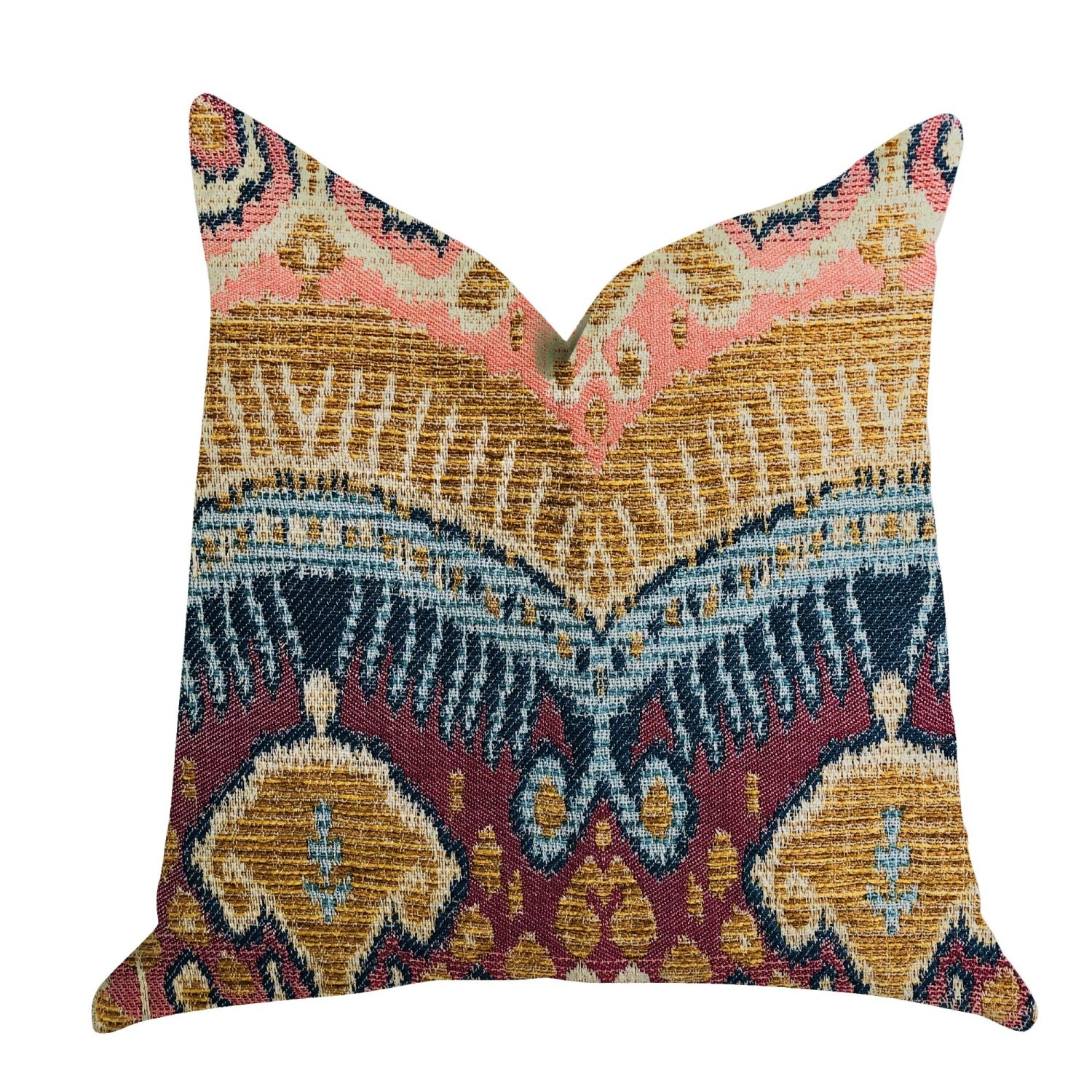 Plutus Ikat Anika Luxury Throw Pillow - Double Sided  22' X 22'