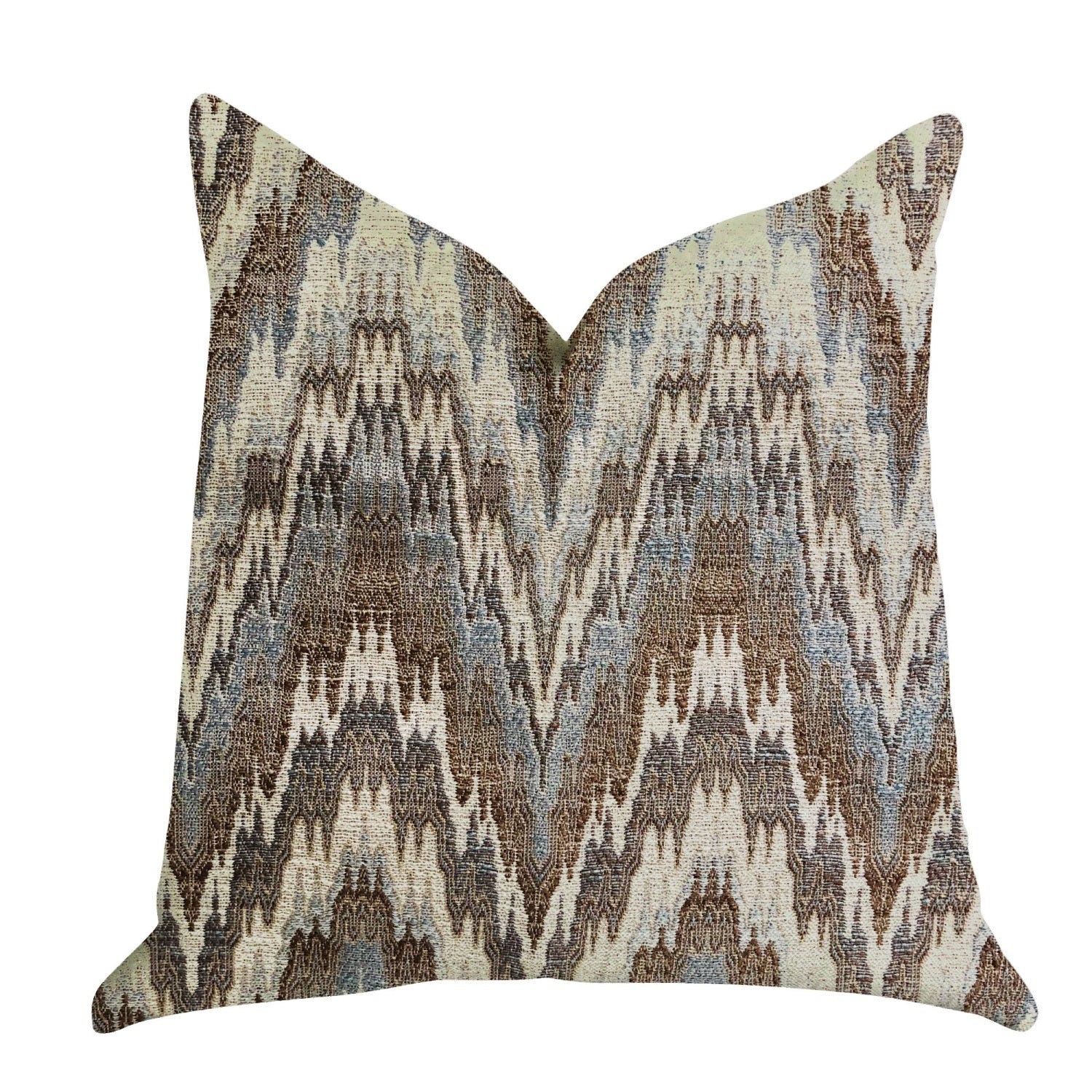 Plutus Mid Night Oblique Ridge Wave Luxury Throw Pillow - Double Sided  16' X 16'