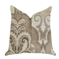 Plutus Tawny Isabella Damask Luxury Throw Pillow  - Double Sided  20' X 20'