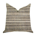 Plutus Skyway Lines Luxury Brown-Beige Multi Tones Throw Pillow - Double Sided  24' X 24'