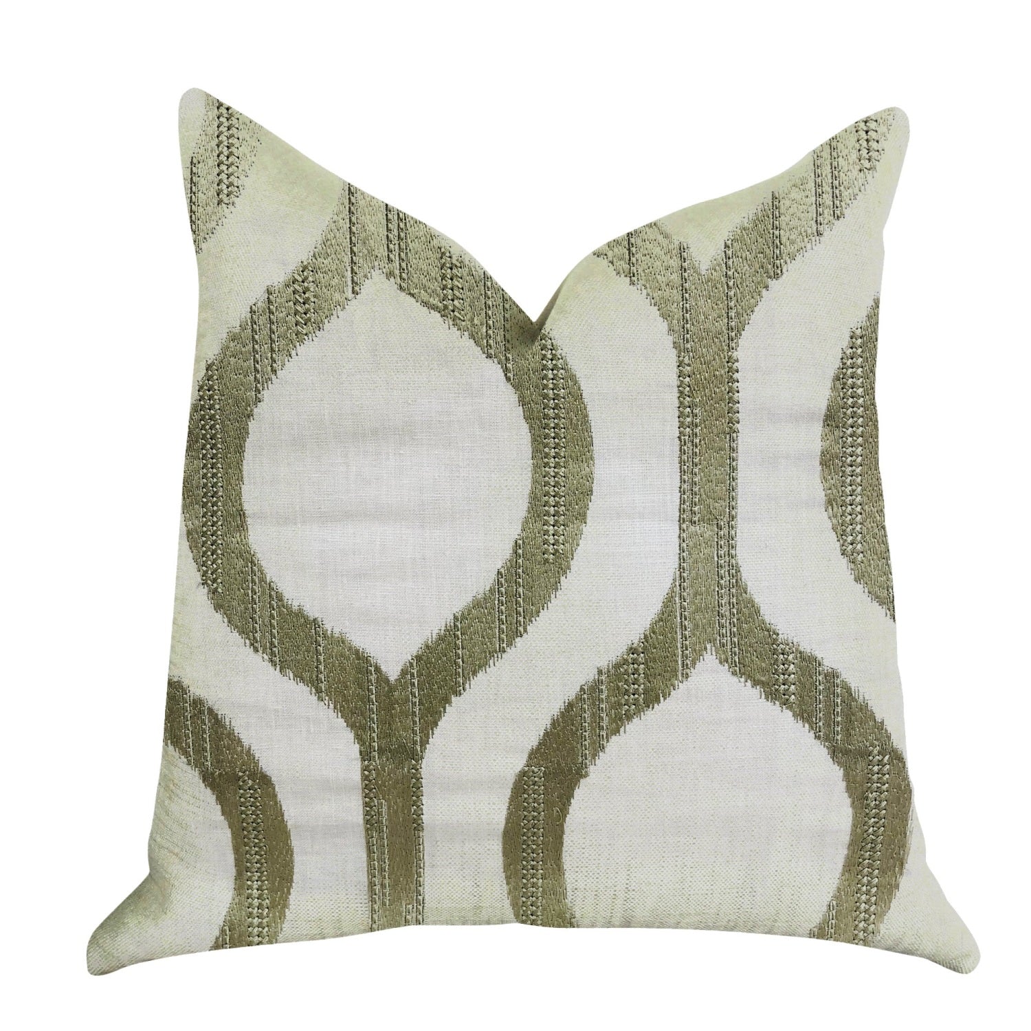 Plutus Morrocan Villa Light Grass Luxury Throw Pillow - Double Sided  18' X 18'