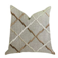 Plutus Urban Square Brown And Beige Luxury Throw Pillow - Double Sided  20' X 26' Standard