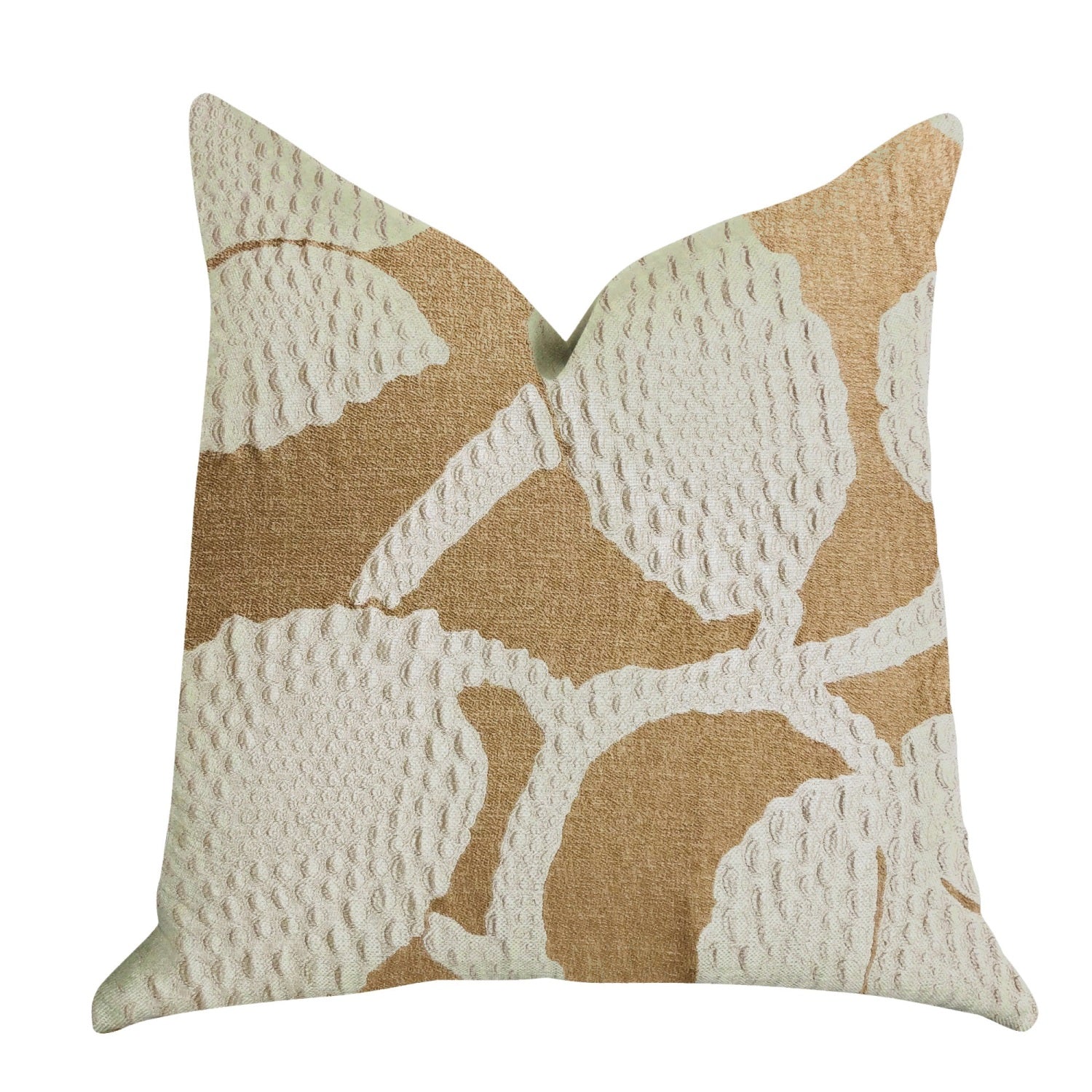 Plutus Golden Arabella Vine In Bronze Tones Luxury Throw Pillow - Double Sided  20' X 26' Standard