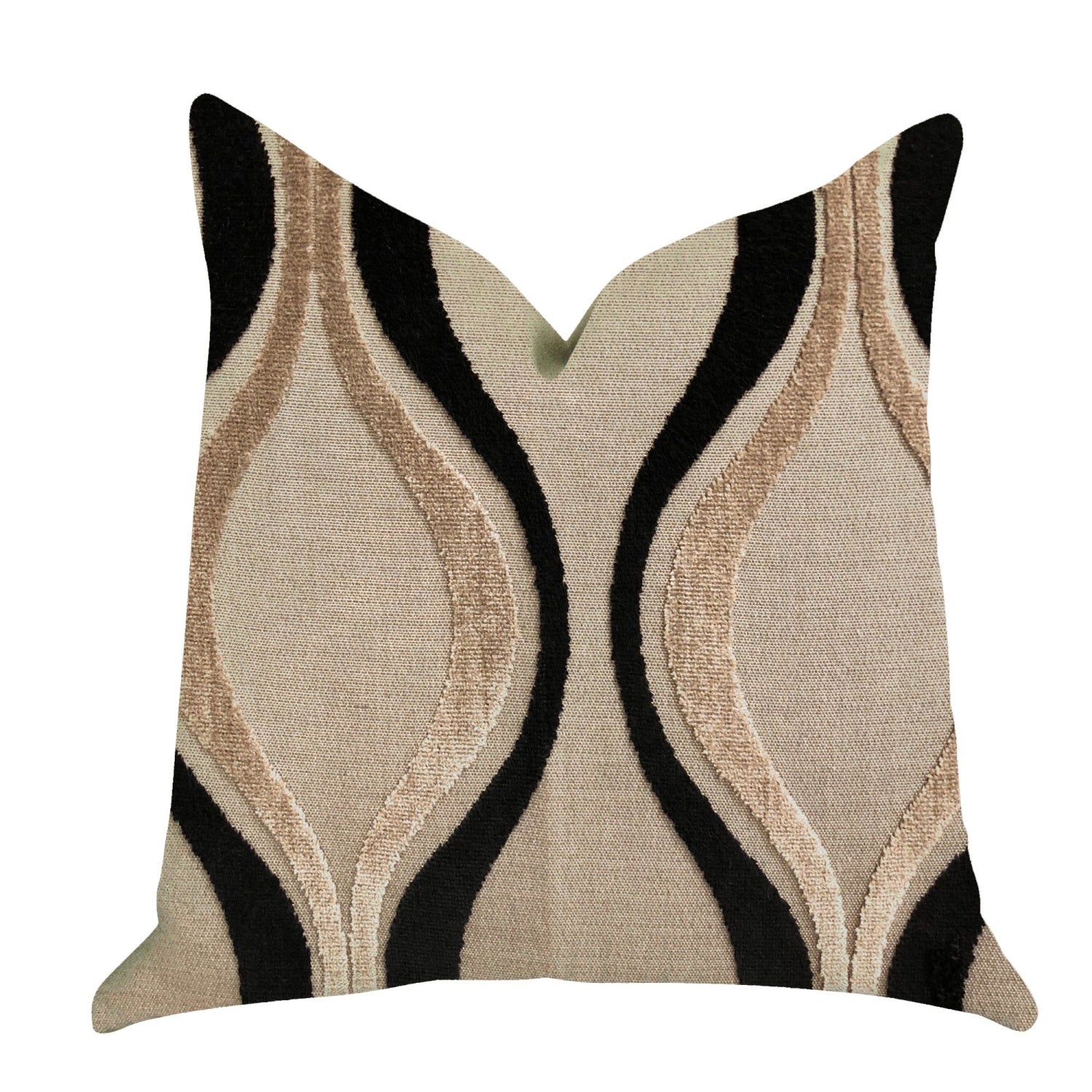 Plutus Misty Belvedere Luxury Throw Pillow In Brown And Black Tones   - Double Sided  26' X 26'