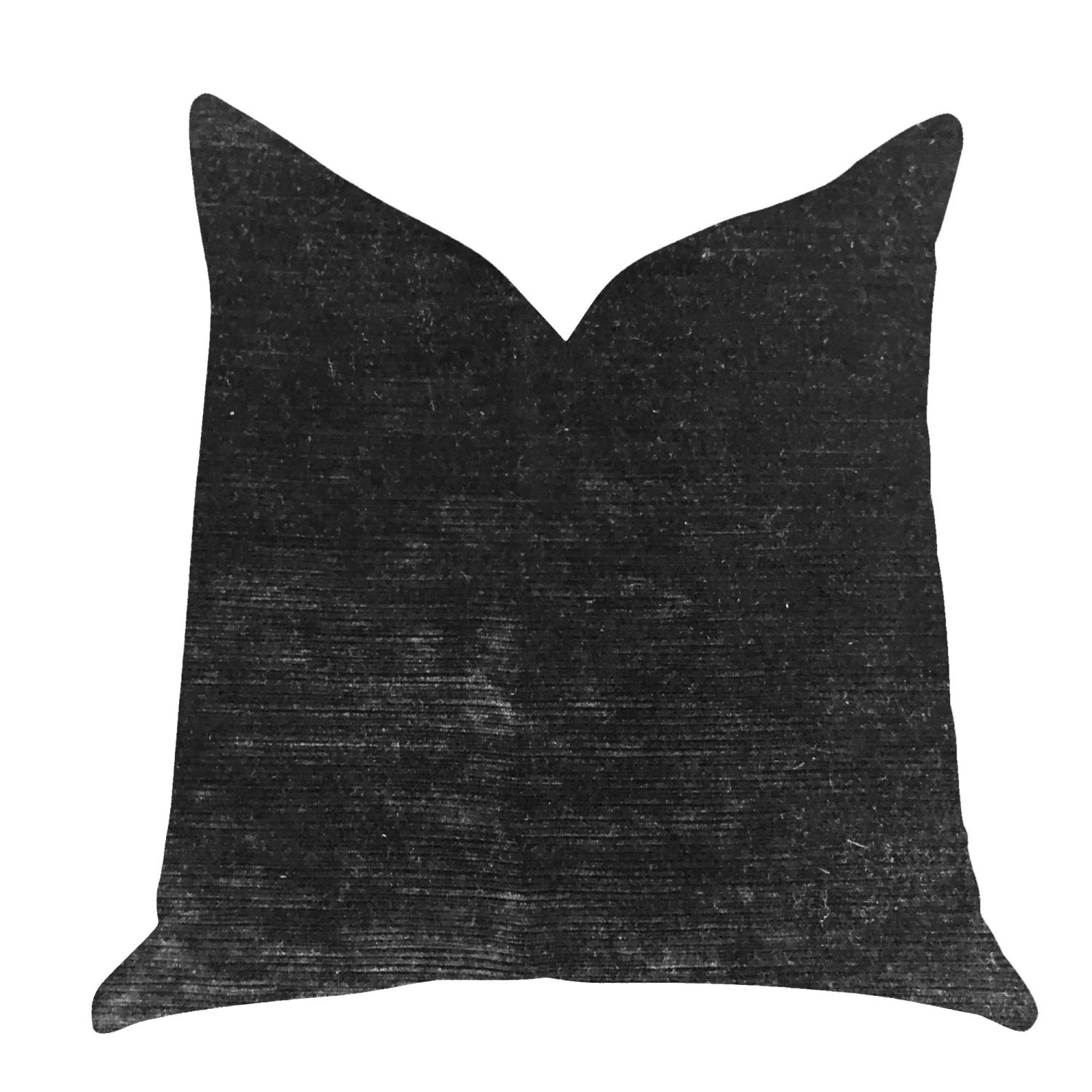 Plutus Onyx Caviar Velvet Throw Pillow In Black  - Double Sided  20' X 30' Queen