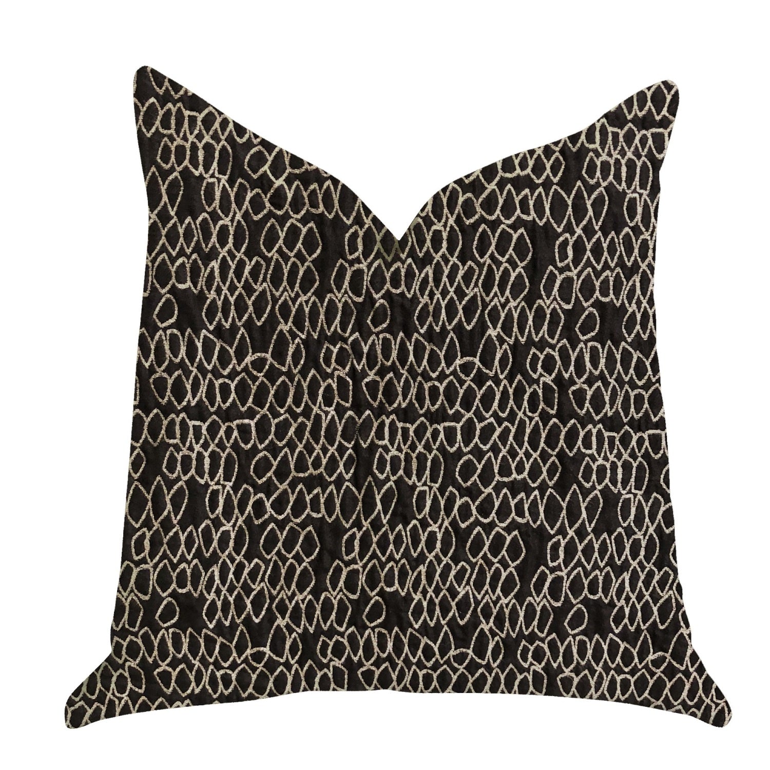 Plutus Carbonado Mine Luxury Throw Pillow In Black And White - Double Sided  16' X 16'