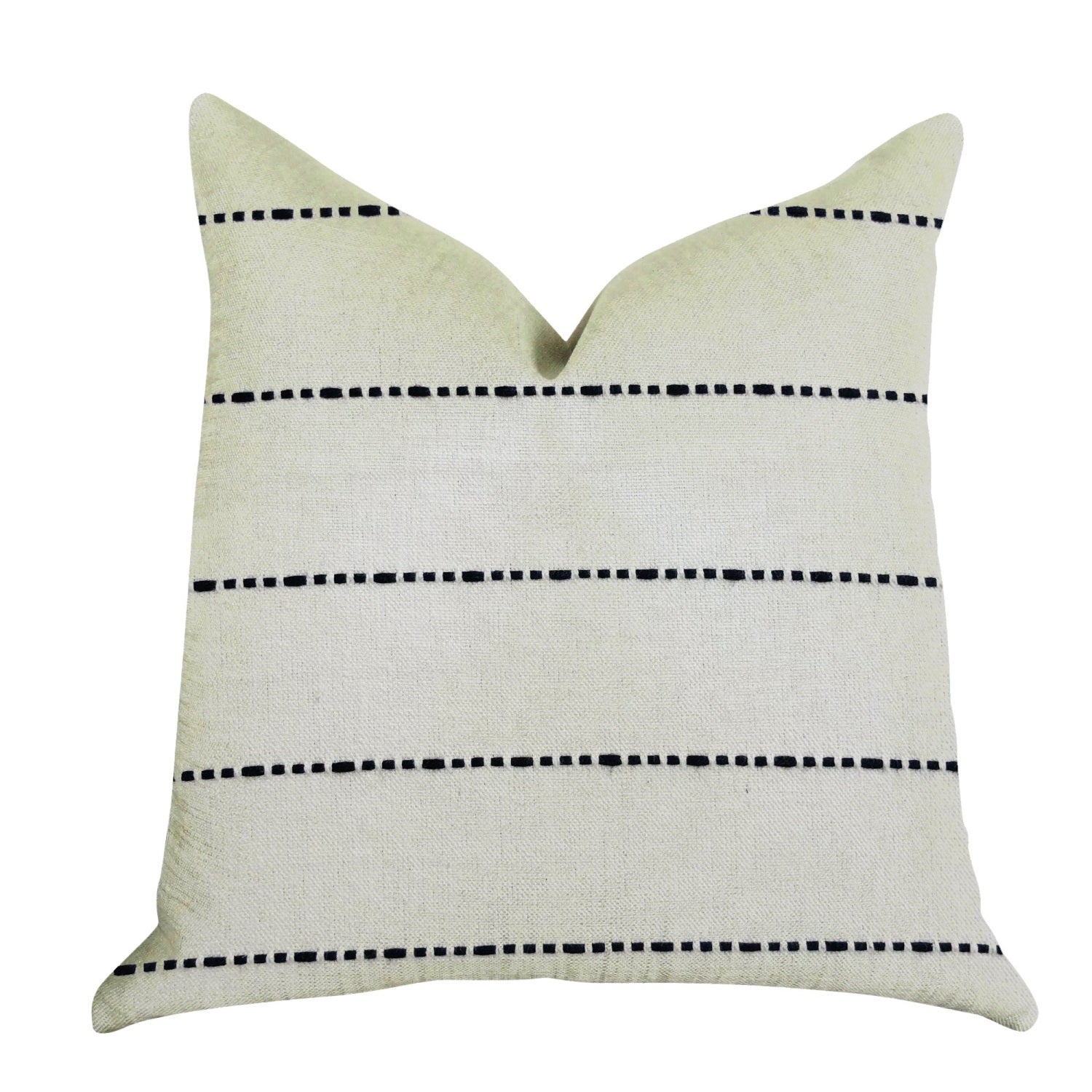 Plutus Interweave Vanilla Bean Luxury Throw Pillow In Black And White - Double Sided  12' X 25'