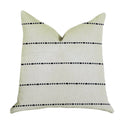 Plutus Interweave Vanilla Bean Luxury Throw Pillow In Black And White - Double Sided  26' X 26'