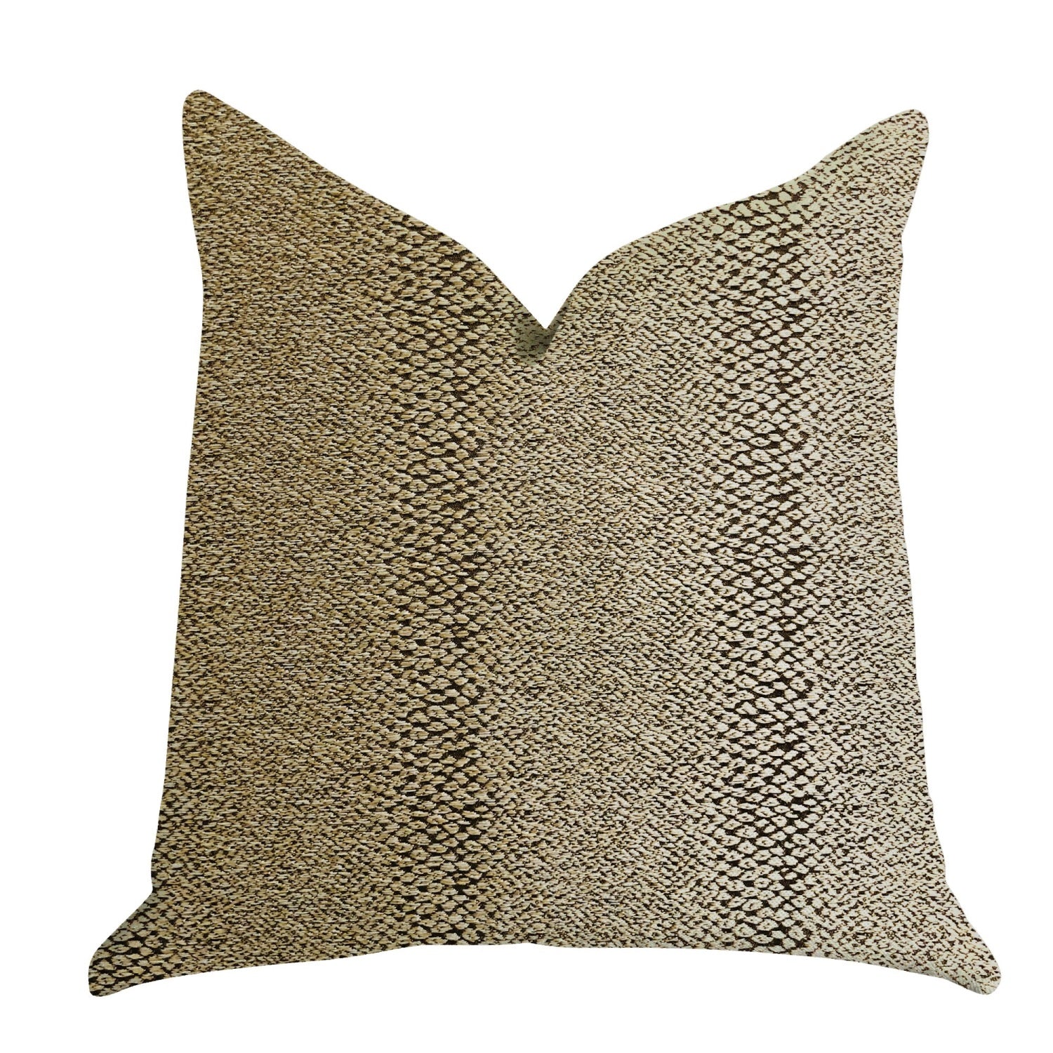 Plutus Shimmer In Gold Metallic Luxury Throw Pillow - Double Sided  24' X 24'