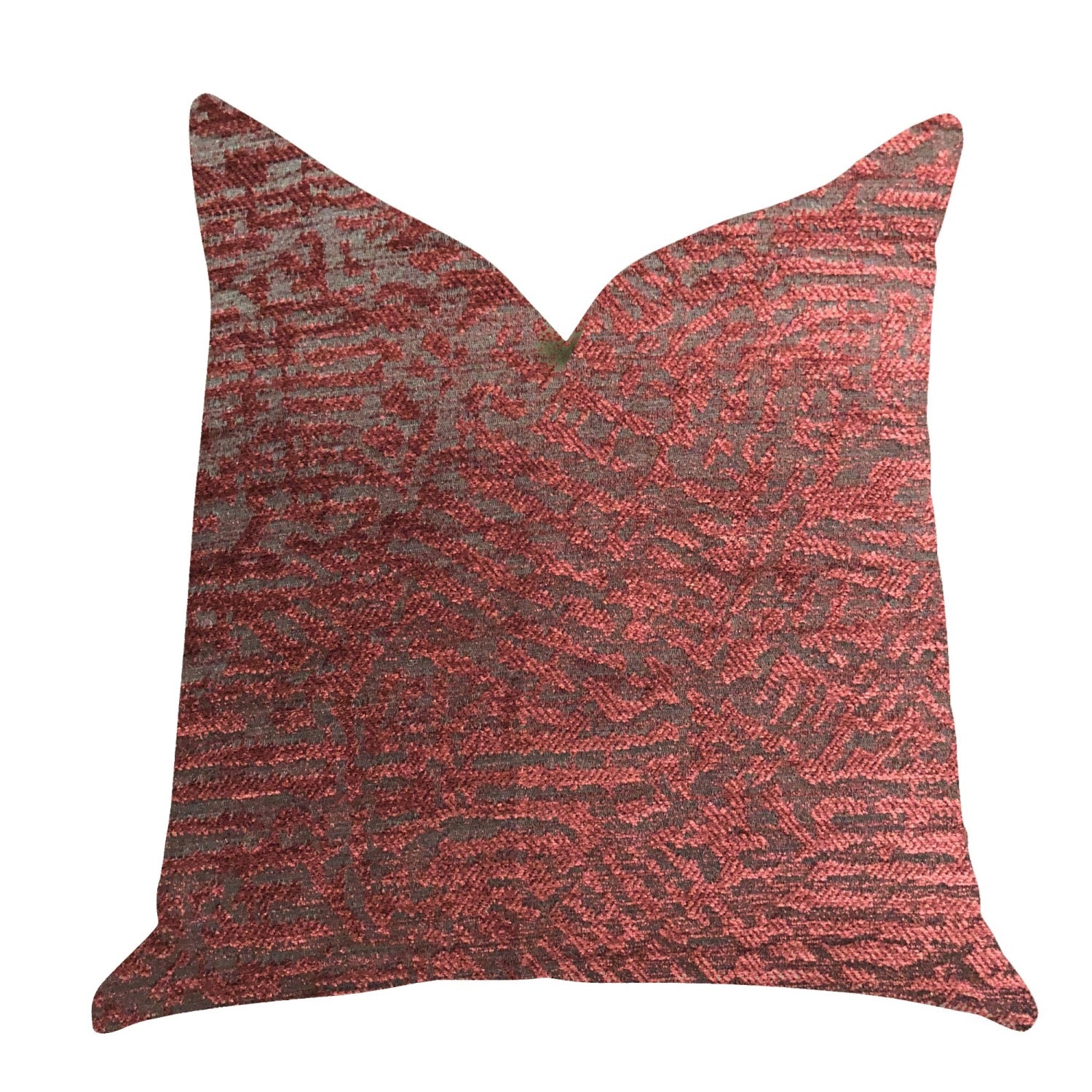 Plutus Crushed Wine Luxury Throw Pillow In Dark Red  - Double Sided  20' X 30' Queen