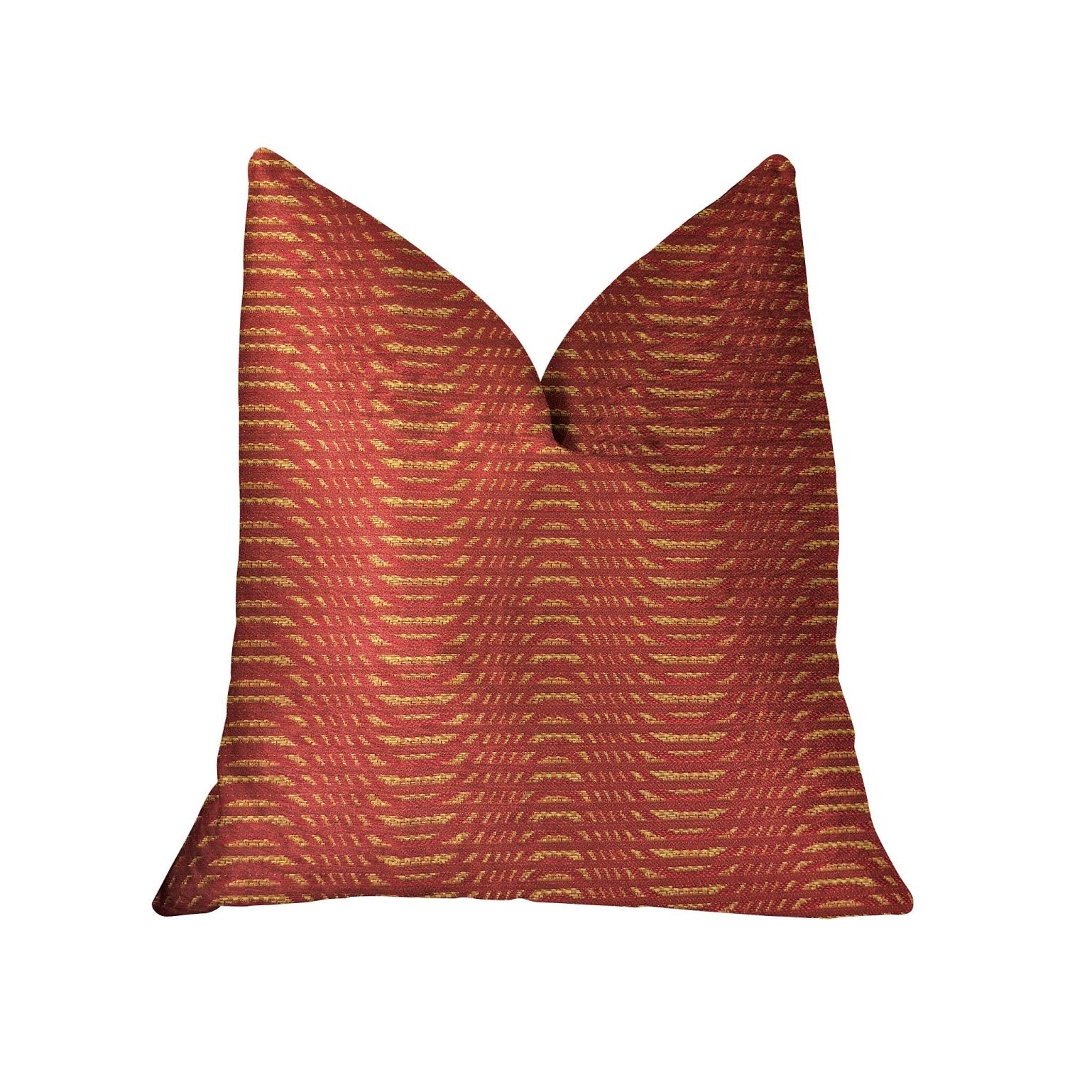 Plutus New Earth Ripple Red Luxury Throw Pillow - Double Sided  24' X 24'
