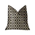 Plutus Diamond Embers Gray And Beige Luxury Throw Pillow - Double Sided  16' X 16'